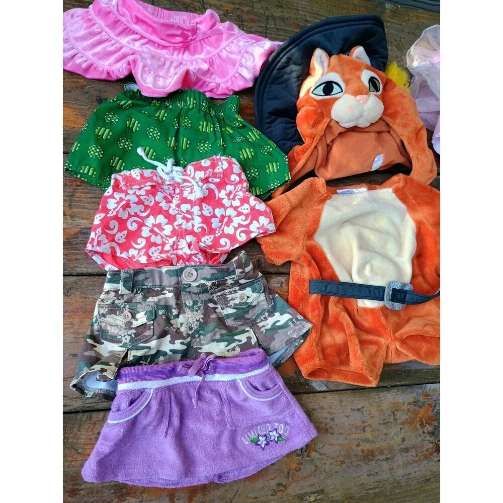 Build A Bear Outfits Shoes Lot Puss In Boots Skirt Shorts Ballerina Pajamas
